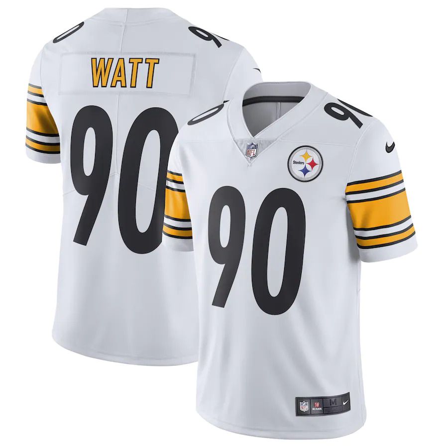 Men Pittsburgh Steelers 90 T.J. Watt Nike White Vapor Untouchable Limited NFL Jersey